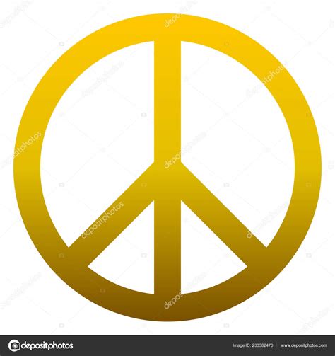 Peace Symbol Icon Golden Simple Gradient Isolated Vector Illustration