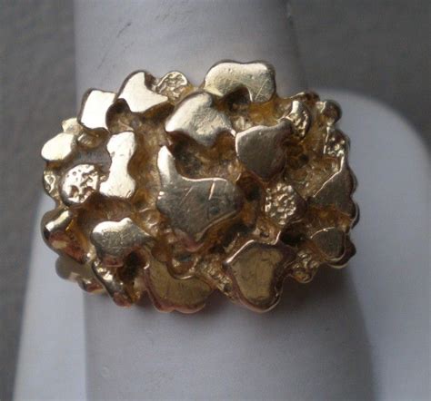 Top designer collections · gift cards · create your dream ring Magnificent 14k Gold Nugget Style Mens Ring from ...
