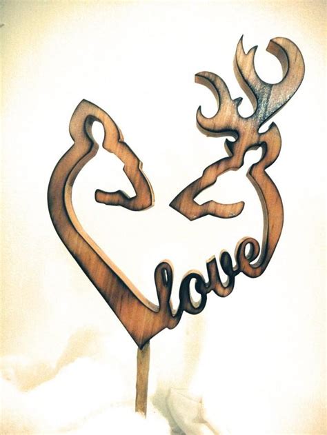 Elite Collection Country Rustic Shabby Browning Deer Couple Heart Wood