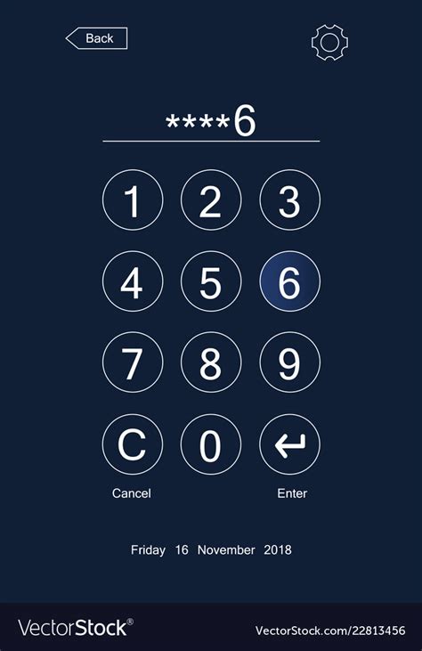 Passcode Interface For Lock Screen Royalty Free Vector Image
