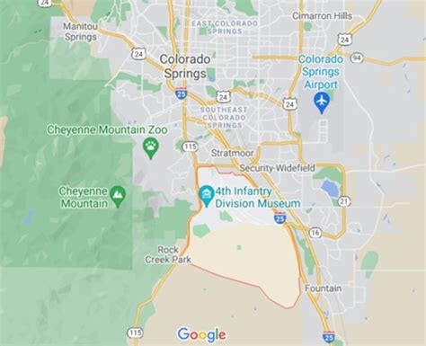 Fort Carson Colorado Area Map More