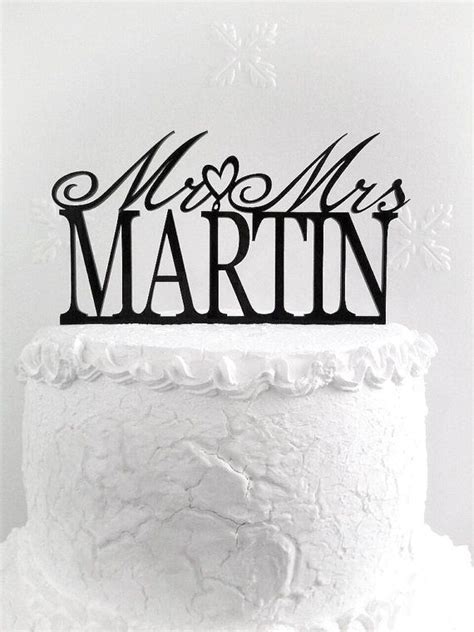 Mr And Mrs Martin Wedding Cake Topper Personalized With