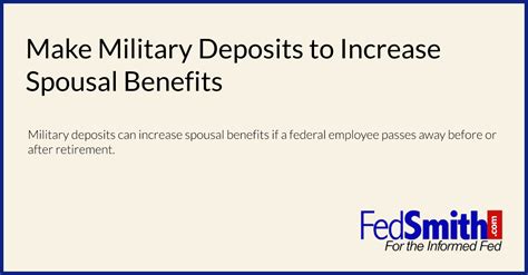 Make Military Deposits To Increase Spousal Benefits