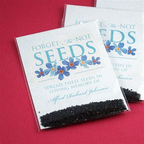 25 Forget Me Not Seed Packet Memorial Favors Personalized Etsy