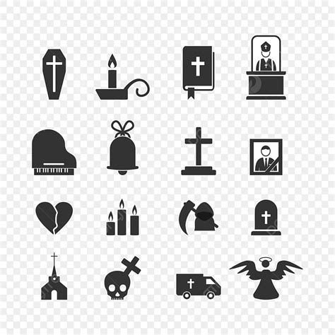 Funeral Vector Art Png Funeral Vector Icon Set Wreath Person Hearse