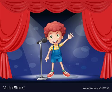 A Boy Performing On The Stage Royalty Free Vector Image