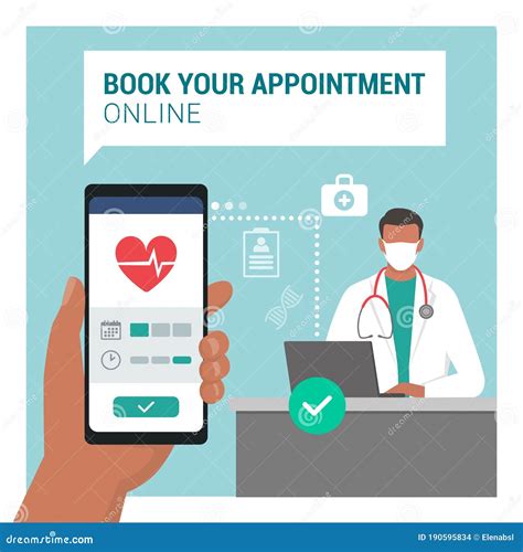 Book Your Medical Appointment Online Stock Vector - Illustration of
