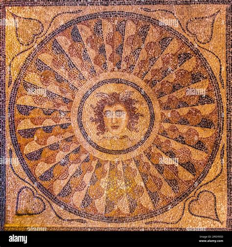 Mosaic Floor With Head Of Medusa From Kos 3rd Century Grand Masters