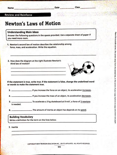 Identifying Newtons Laws Of Motion Worksheet