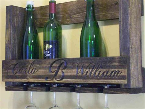 Shop a wide selection of wine racks and wine glass holders online at walmart.ca at great prices. Wood Wine Rack Glass Holder Pallet Shelf Custom Engraved ...