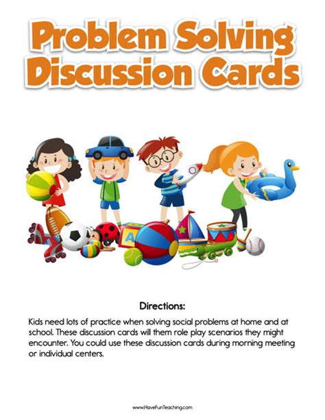 Problem Solving Discussion Cards Activity Have Fun Teaching