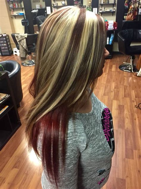 Christina perri wavy dark brown streak hairstyle | steal her style. Long Black Hair With Blonde Highlights ideas
