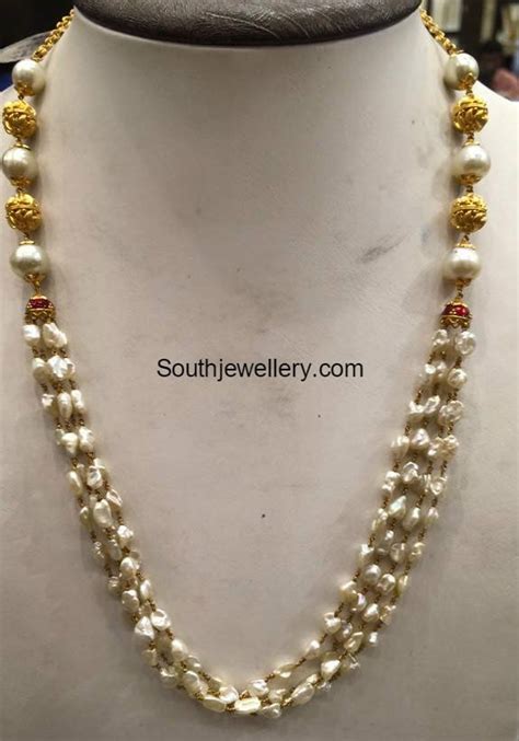 Pearls Mala Indian Jewellery Designs
