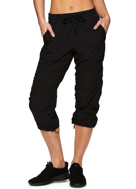 rbx active women s lightweight woven capri pant with pockets
