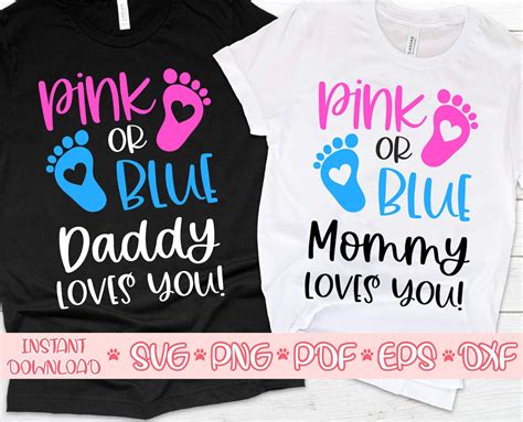 Pink Or Blue Mommy Loves You Svgdaddy Loves You Svgpink Or Etsy