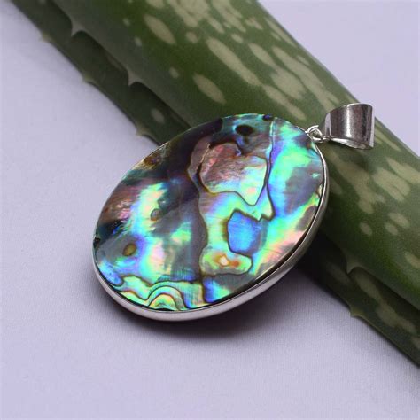 designer abalone shell pendant silver plated pendant etsy
