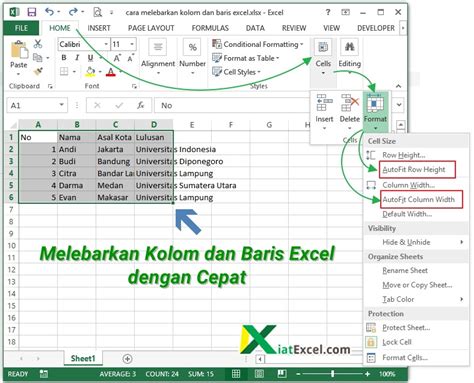 Cara Melebarkan Kolom Dan Baris Excel Dengan Cepat KiatExcel