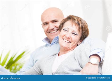 Laughing Happy Affectionate Middle Aged Couple Stock Photo Image Of