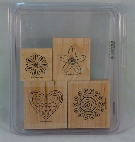 Stampin Up Polka Dot Punches Set Of Decorative Rubber Stamps Retired Amazon In Home Kitchen
