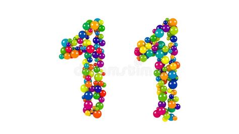 Bright Colored Balls In The Shape Of Number Eleven Stock Illustration