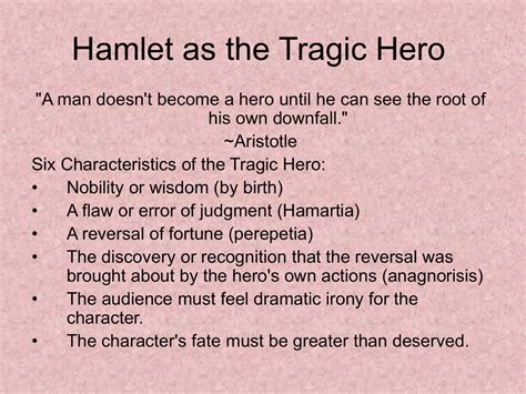 Hamlet As The Tragic Hero