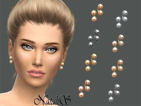 The Sims Resource Natalisdual Metal Ball Earrings