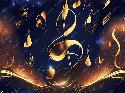Premium Ai Image Glowing Shiny Musical Notes Background Design
