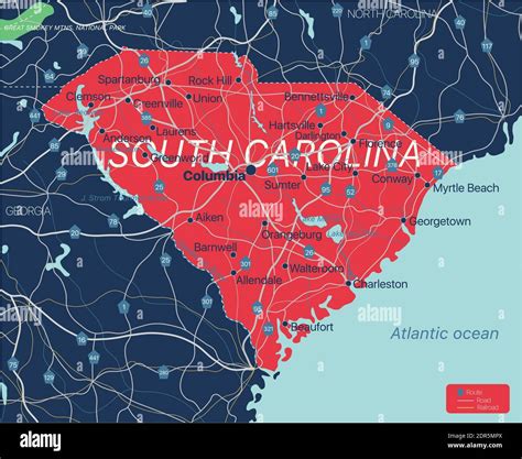 Cities And Towns Of South Carolina Stock Vector Images Alamy
