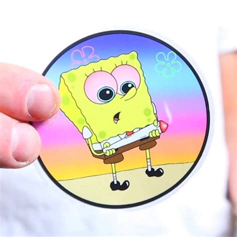 Stoned Spongebob Sticker Etsy