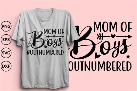Mom Svg Design Mom Of Boys Outnumbered Graphic By Lateestore