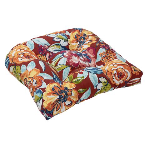 The most common bamboo chair cushion material is bamboo. Calypso Floral Wicker Seat Cushion | At Home