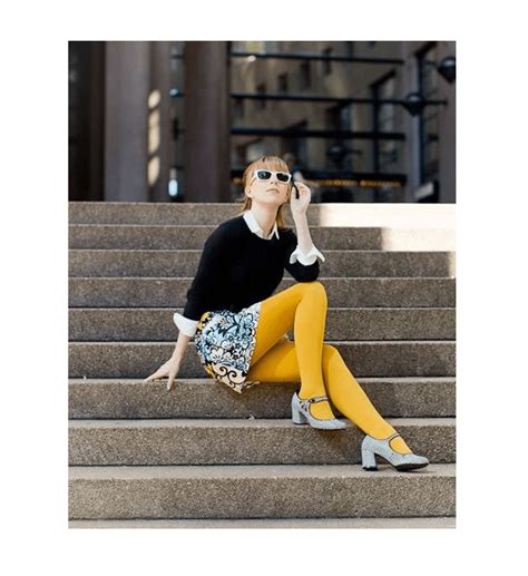mantyhose Çorap yellow tights fashion tights colored tights outfit