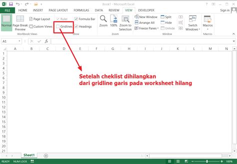 Menghilangkan Tampilan Gridlines Garis Garis Pada Excel Learning