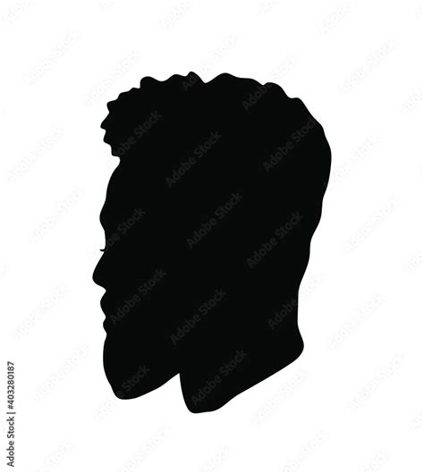 A Bearded Man Black African Afro American Male Portrait Face Vector