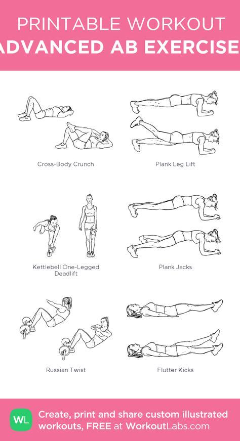 Advanced Ab Exercises My Custom Printable Workout By Workoutlabs