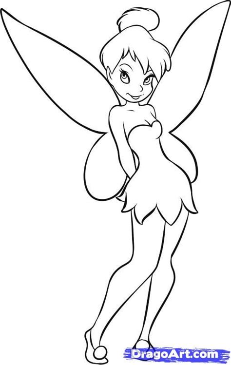 How To Draw Tinkerbell Step By Step Disney Characters Cartoons