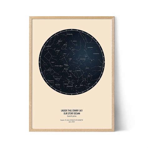 Prints Art Collectibles Personalized Celestial Map Wedding