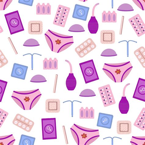 Patrón Sin Costuras De Anticoncepción Condón Pastillas Diu Implante