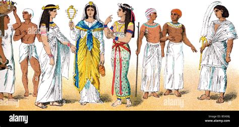 fashion of the ancient world costume of ancient egyptian well dressed woman stock illustration