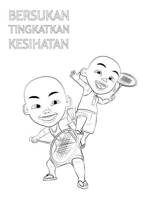 Poster Bersukan Tingkatkan Kesihatan - Gambar Mewarna