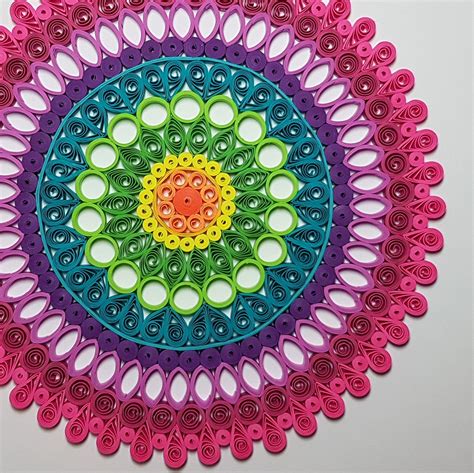 Paper Quilled Mandala 9x9 Etsy Paper Quilling Flowers Paper Quilling