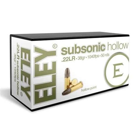 Eley Subsonic Hollow Soft Lead Hp 38g 1040 Fps Cal 22lr