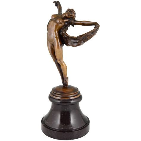 Art Nouveau Bronze Sculpture Of A Nude Holding A Ball By Hans Keck