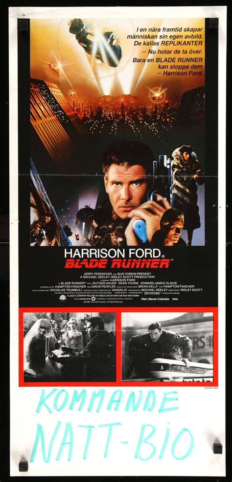 Blade Runner 1982 Original Swedish Movie Poster Original Film Art