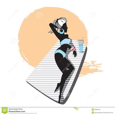 Hot Girl On A Beach Stock Vector Illustration Of Bird 32835794