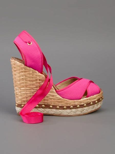 Dolce And Gabbana Espadrille Wedges In Pink Lyst
