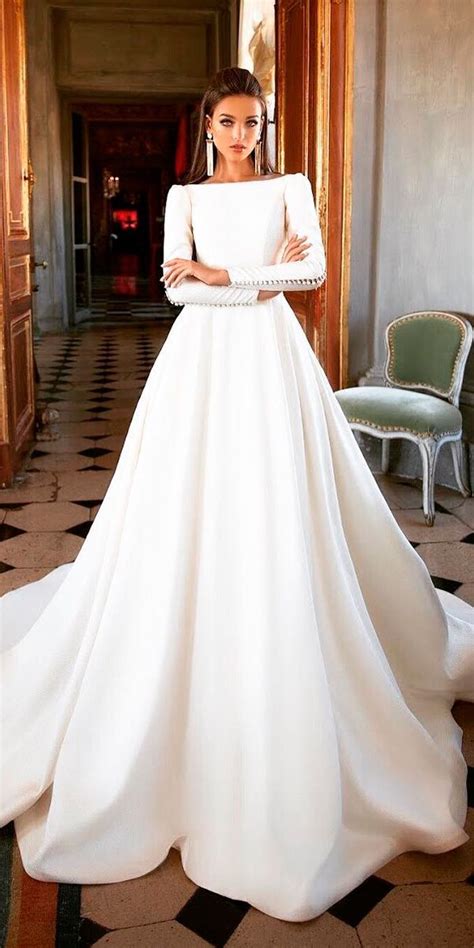 Customer reviews (54)where to buy wedding dresses. bridal dresses a line classic simple with long sleeves ...