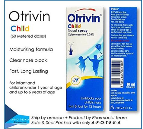 The active ingredient in otrivin is a decongestant called xylometazoline and when used as directed, will constrict the blood vessels in your nasal tissues to reduce swelling. Otrivin child Nasal Spray 0.05% (60 Meterd dose, 0.33 ...