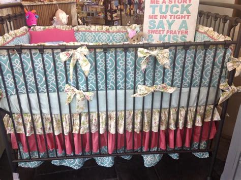 Aside from the regular bedding options, they've also added sets that do not include the bumper, as more and more moms are avoiding bumpers because of the. Facebook | Shabby chic crib bedding, Custom baby bedding ...