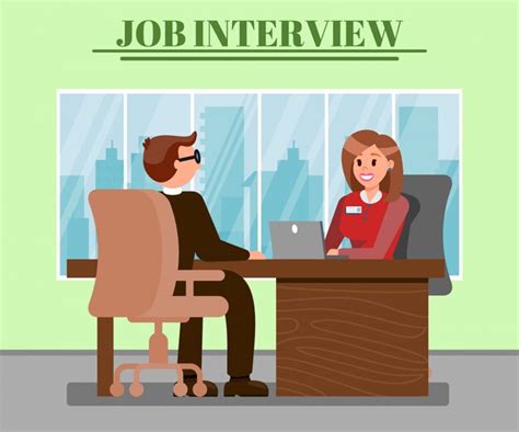 Premium Vector Man At Job Interview Flat Vector Illustration